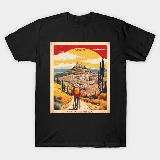 Camino de Santiago Spain Travel Tourism Retro Vintage T-Shirt by TravelersGems